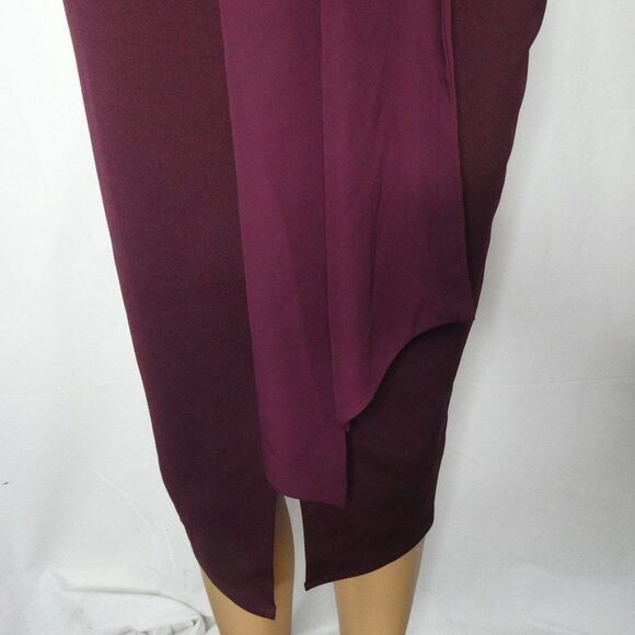 ASOS Halter Midi Dress Tie Open Back Burgundy 6 - Picture 8 of 8